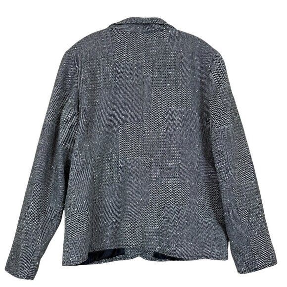Coldwater Creek Wool Blend Tweed Herringbone Shimmer Metallic Jacket Gray Size L - Picture 2 of 10